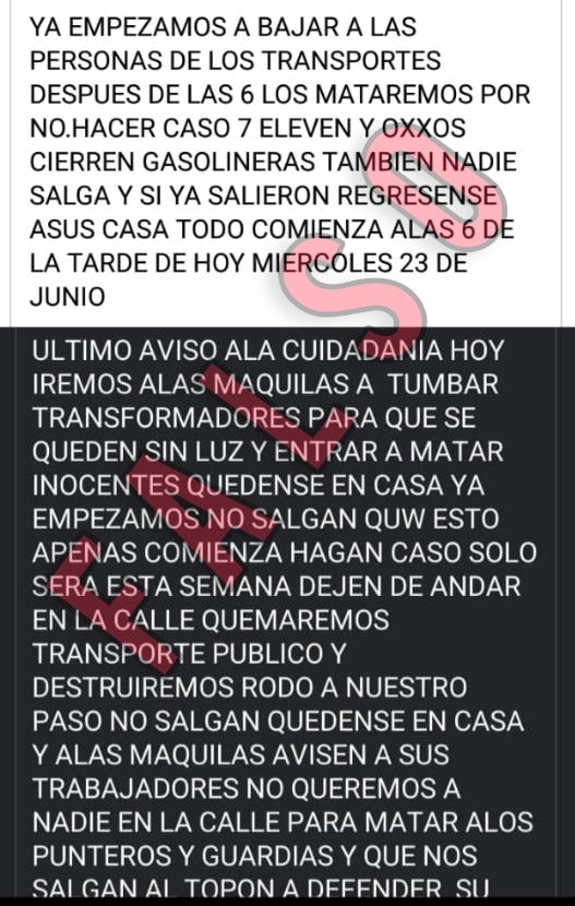 mensajes falsos