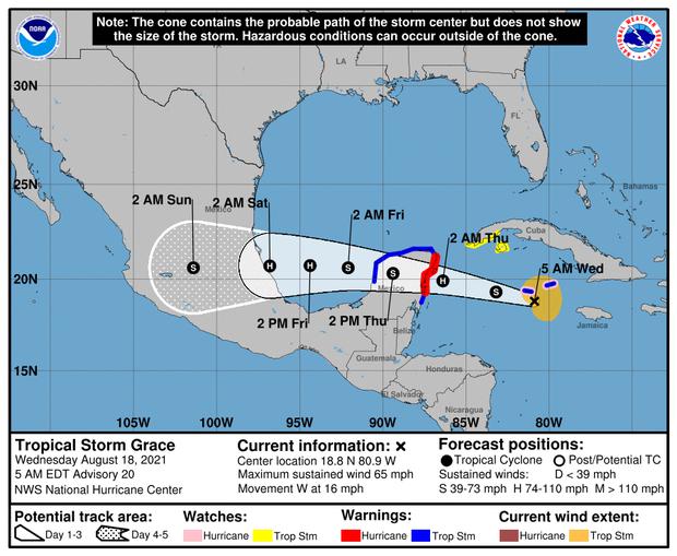 De acuerdo al pronóstico actualizado, se espera que el Huracán Grace no se llegará a Tamaulipas, tocaría tierra en el norte de Veracruz.
