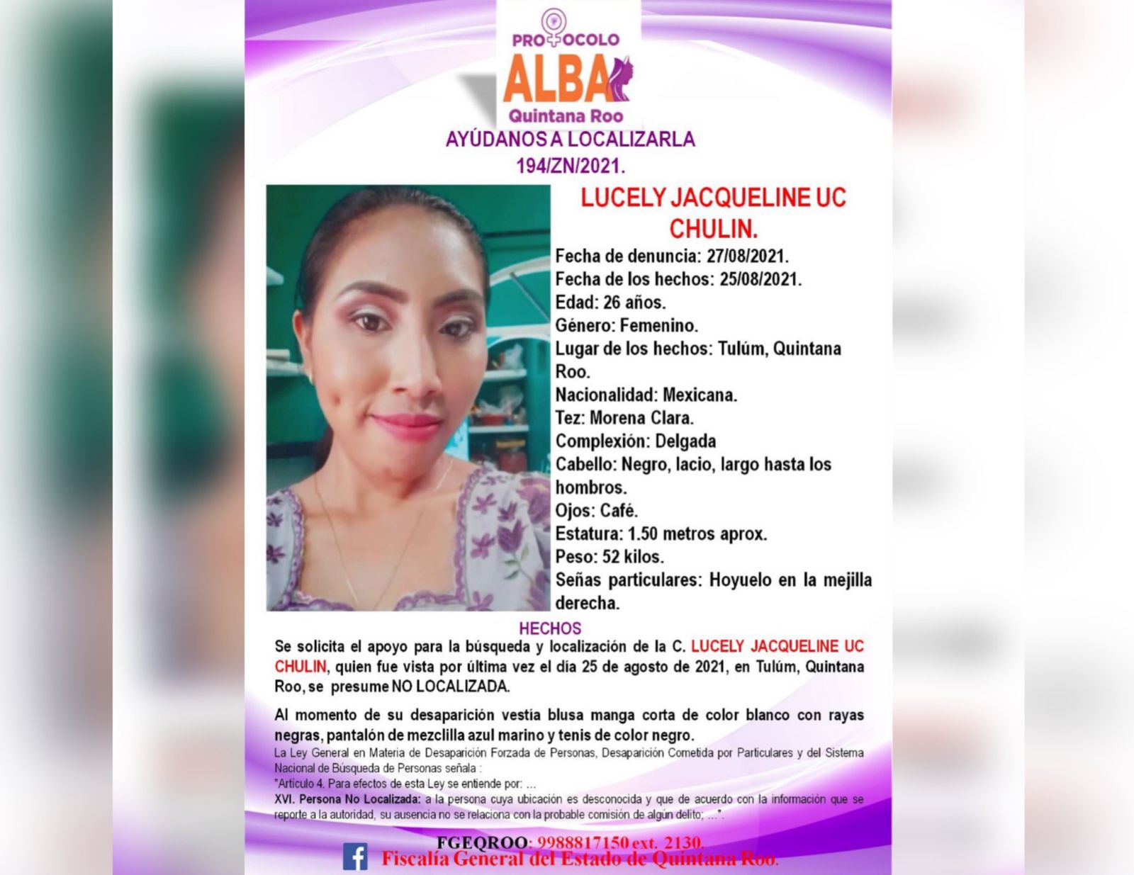 Joven fue hallada muerta en Puerto Maya