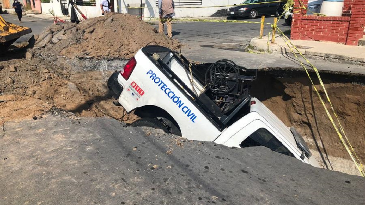 Socavón en Laredo resultado de obra