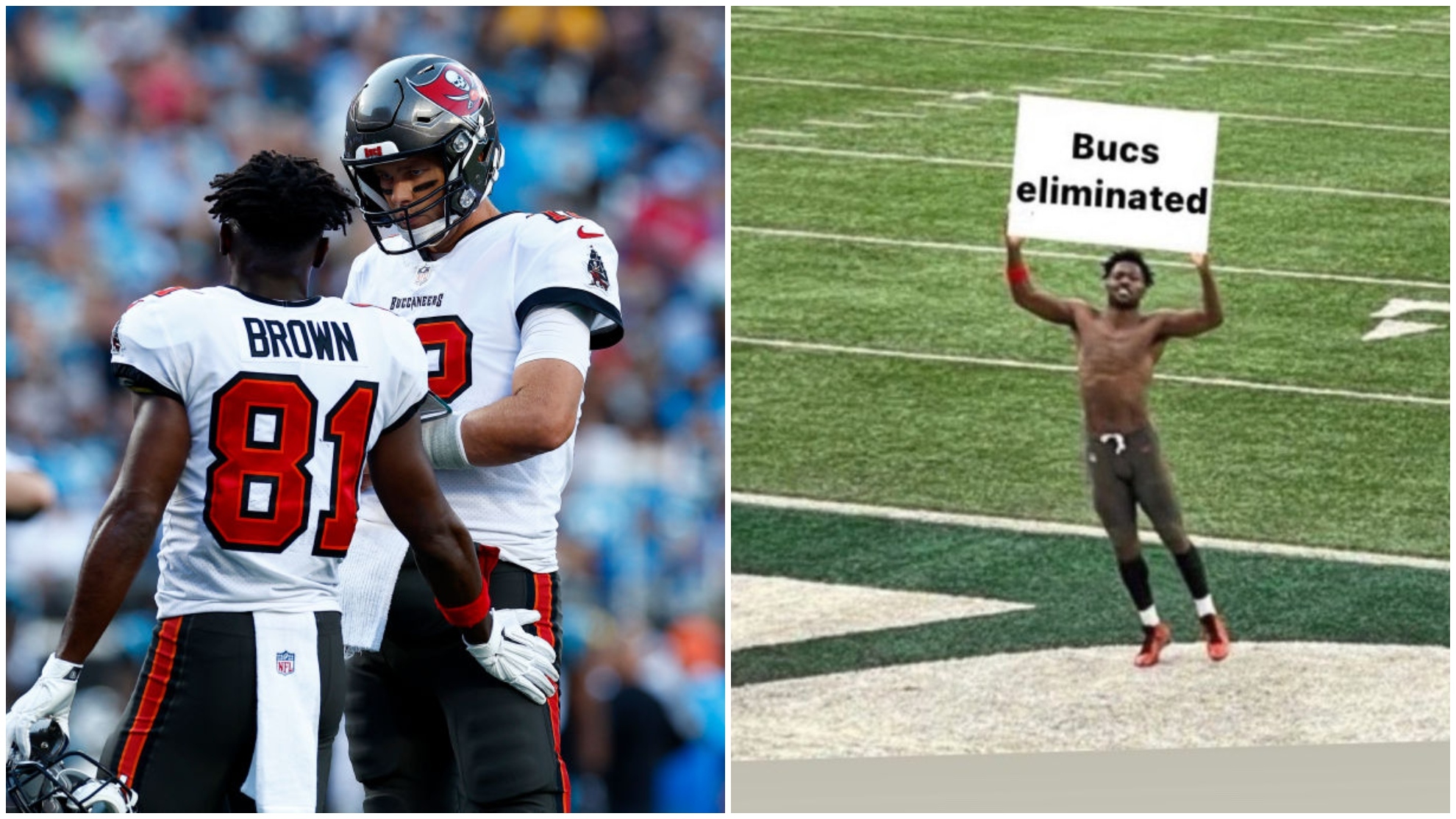 Antonio Brown se burló de la eliminación de los Bucs