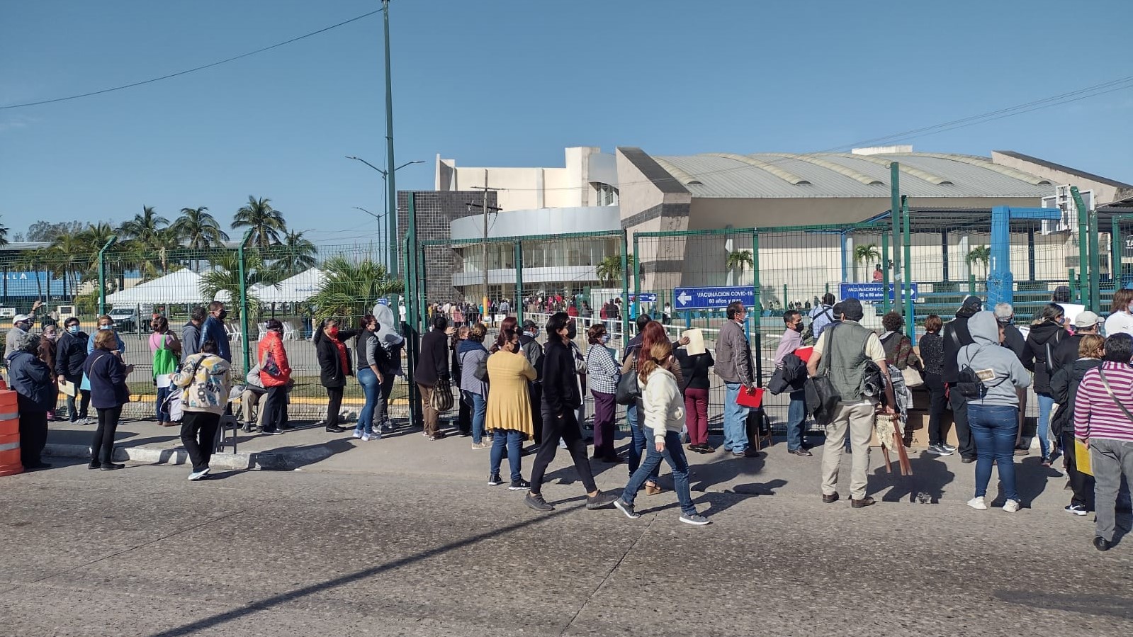 Saturan módulos de vacunación en Tampico