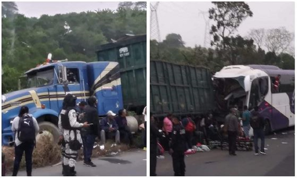 Autobús foráneo chocó contra tráiler; hay 12 heridos