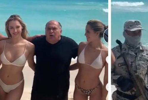 Papá de Checo Pérez, y diputado de Morena y promueve la F1 junto con la Guardia Nacional y con mujeres en bikini.