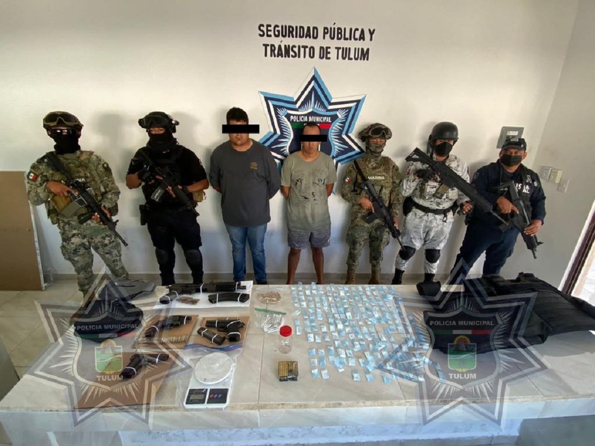 narcomenudistas fueron detenidos en Tulum