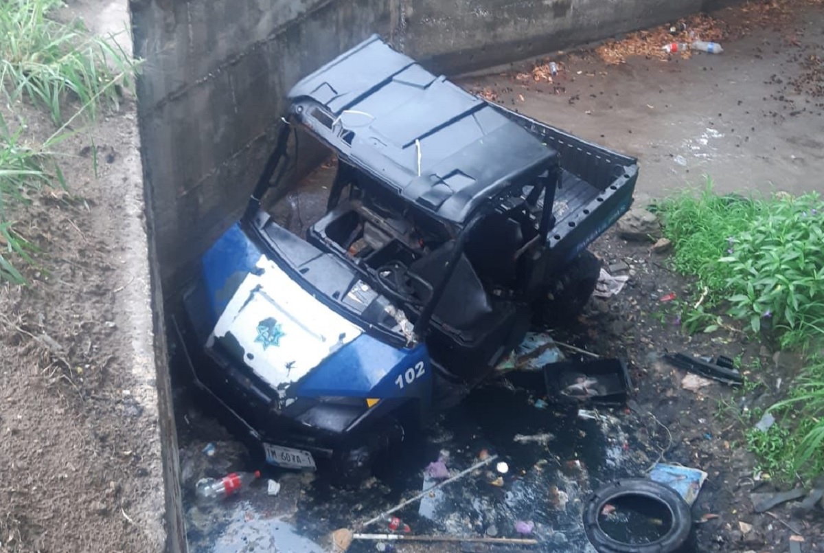 accidente de policía estatal en Madero