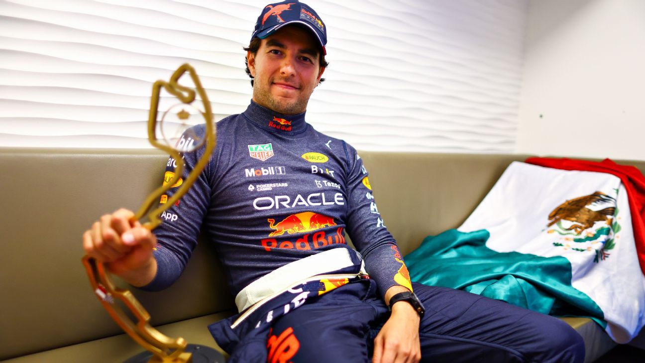 Checo mostró su descontento por no ganar en Bakú