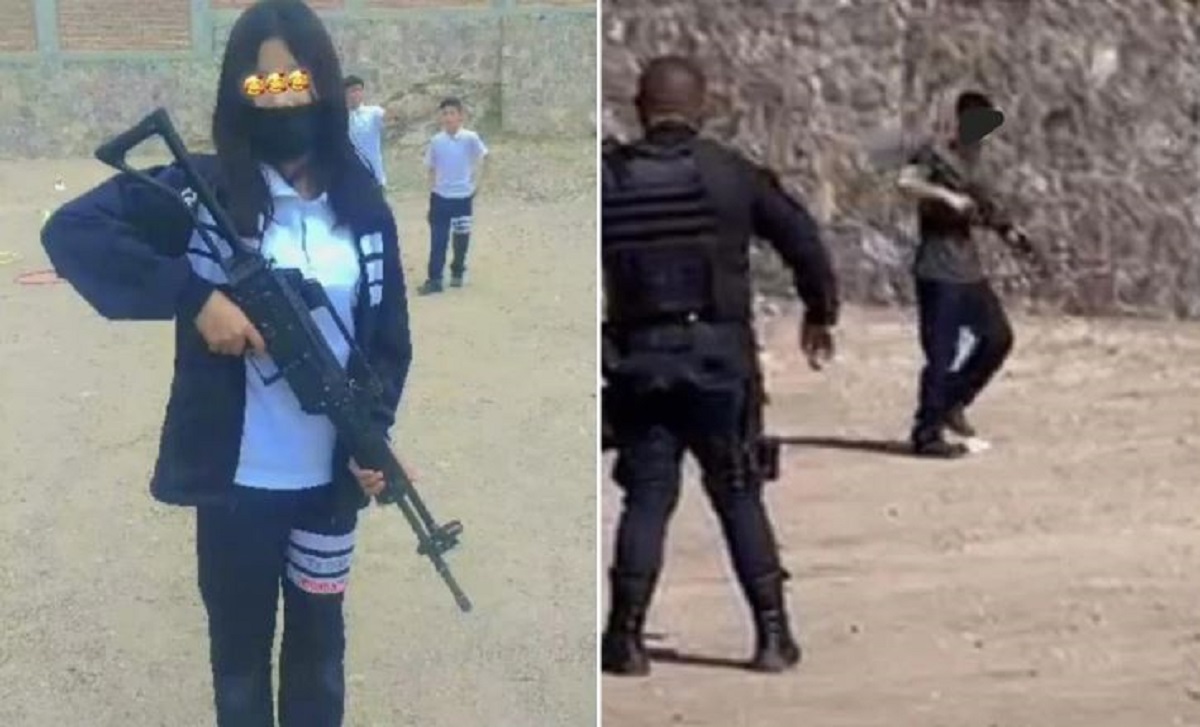 Aparecen fotos de alumnos con armas