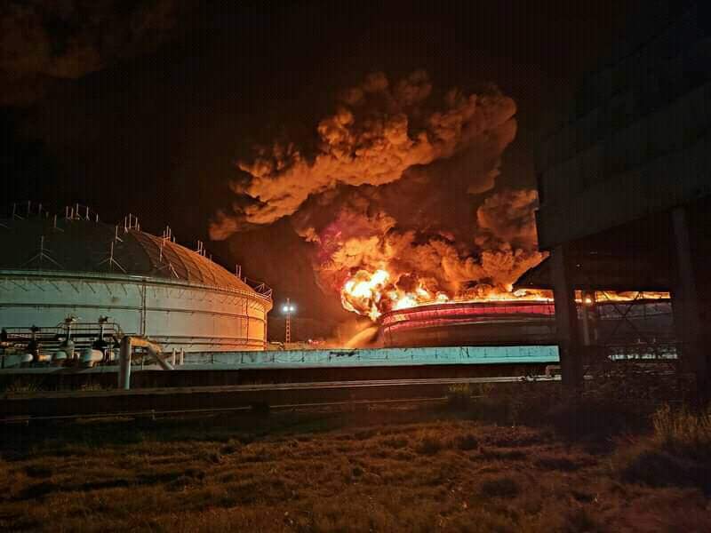 Incendio en depósito de combustible en Cuba