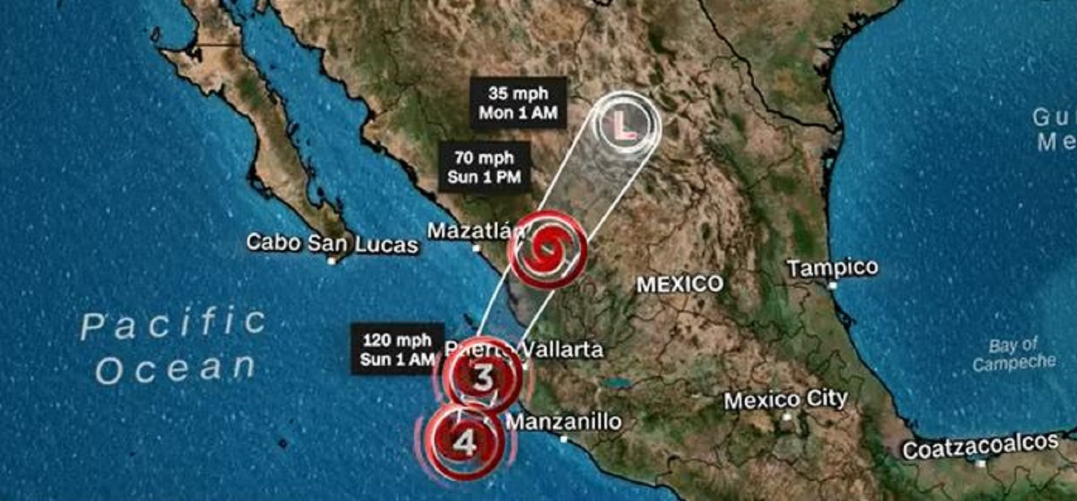 Huracán Roslyn tocó tierra
