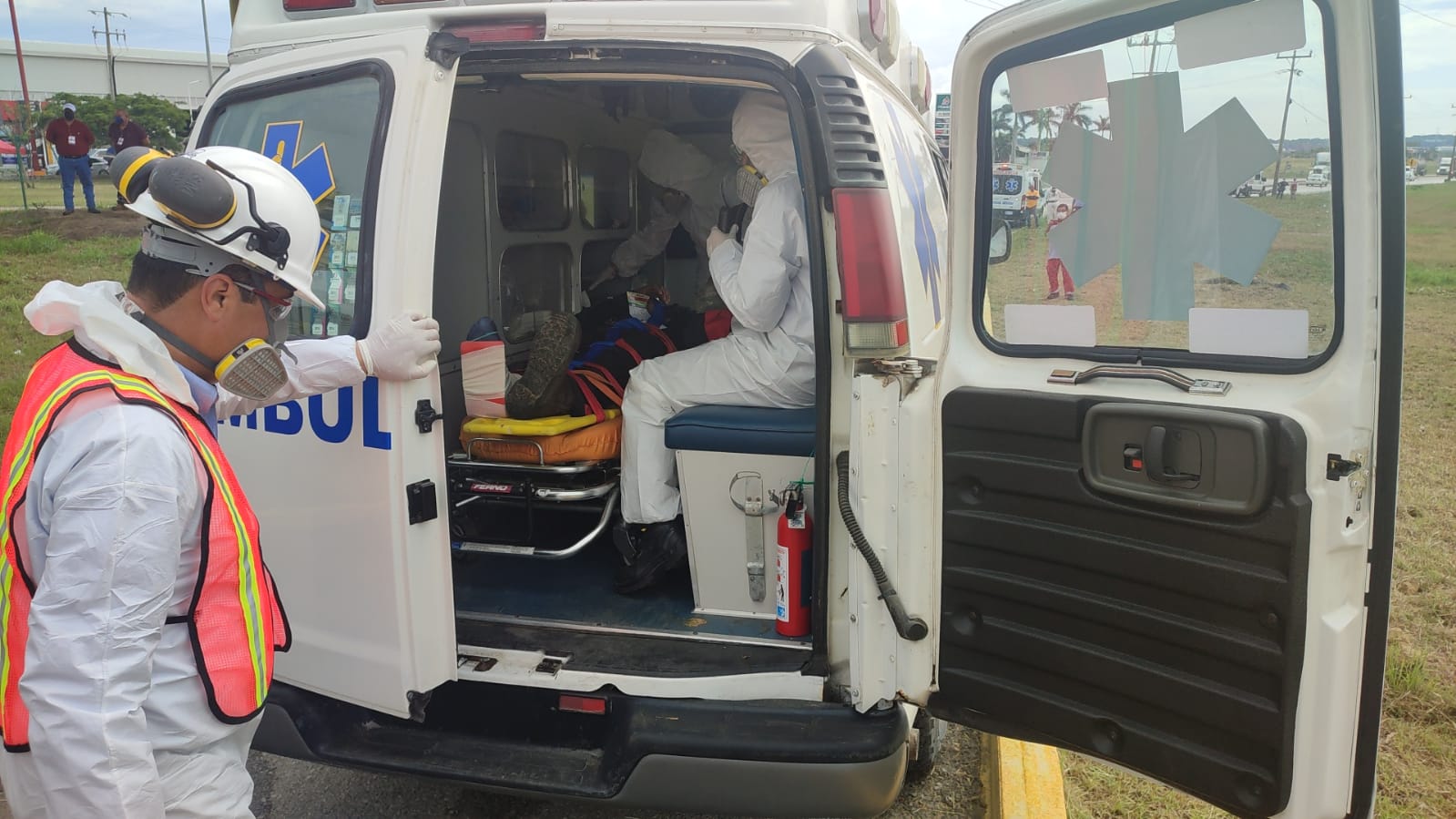 En el simulacro de emergencia