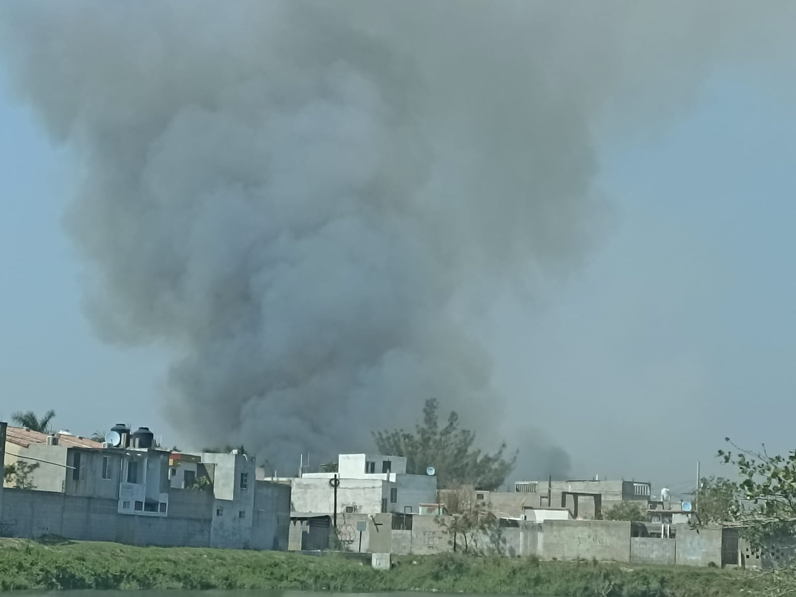 Incendio de tular en Ciudad Madero, causó la caída de ceniza en varias colonias y generó la movilización de las corporaciones de rescate.
