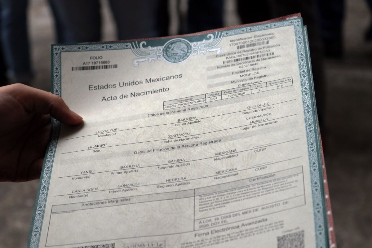 actas de nacimiento