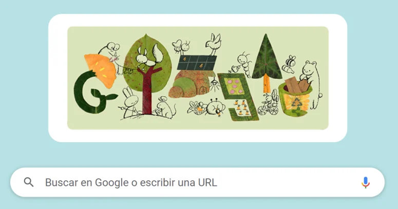 Este es el significativo doodle que Google preparó para hablar del cambio climático con motivo del Día de la Tierra.
