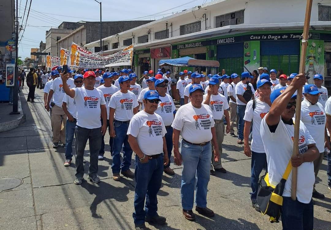 Protestas, concentraciones y hasta un marcha se vivió en Tampico durante este lunes 1 de mayo, el Día del Trabajo.