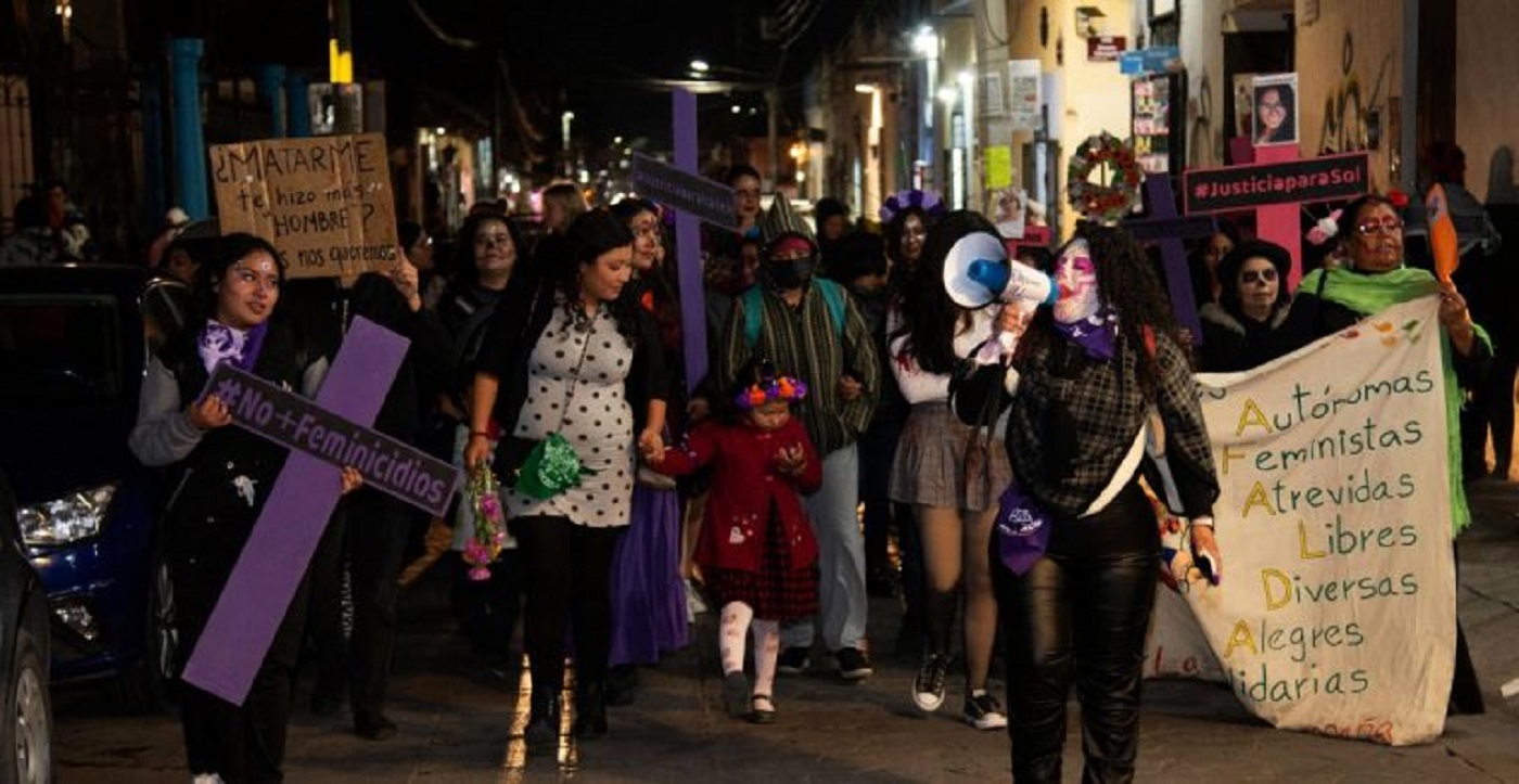 Mujeres marchan en Chiapas